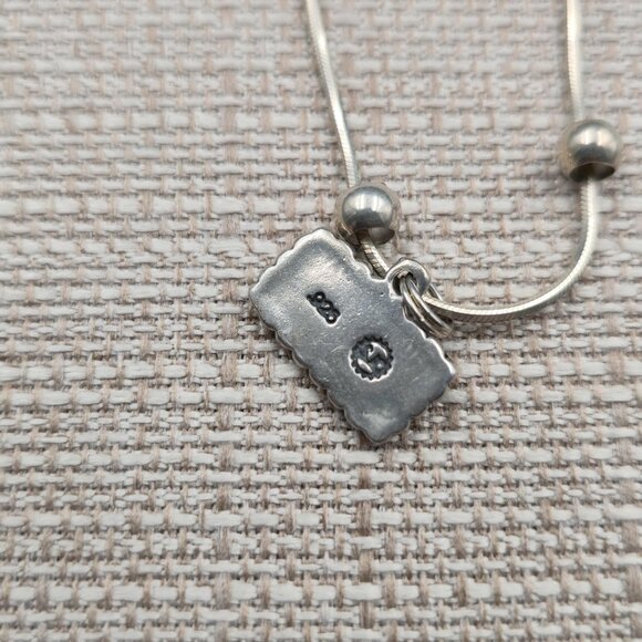 18 Inch Sterling Silver Simple Style Princess Pendant Necklace A6065 - Picture 4 of 7